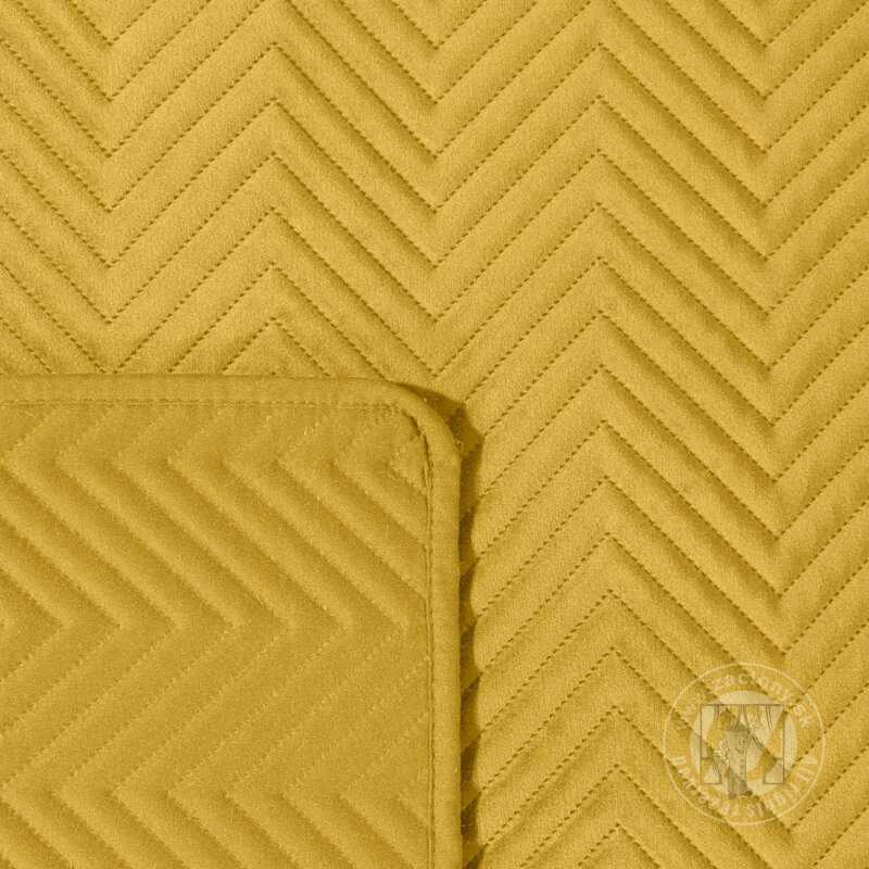 Zamatový prehoz na posteľ SOFIA 220x240 cm horčicový