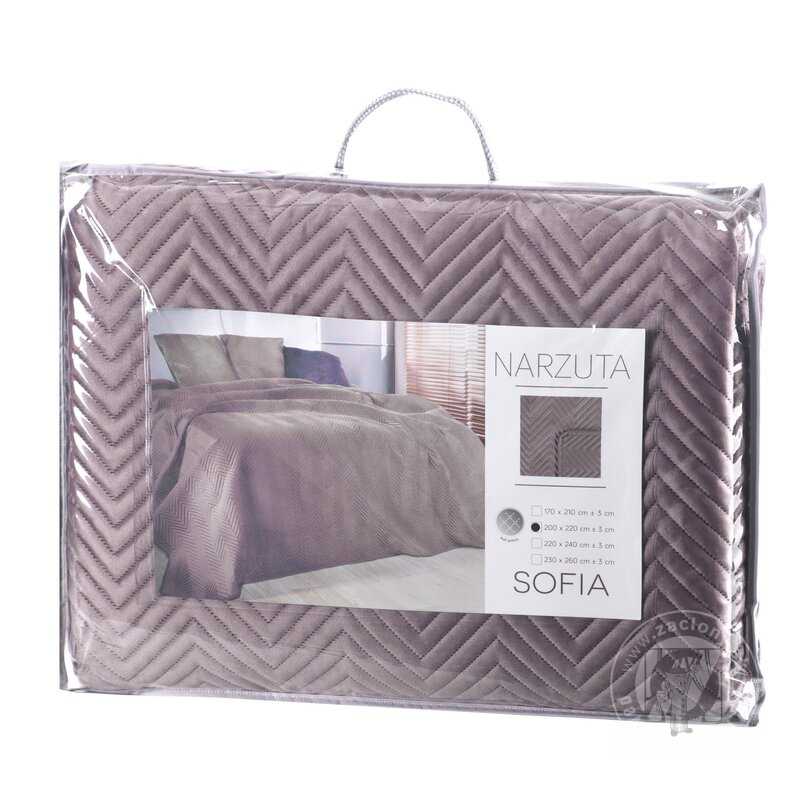 Zamatový prehoz na posteľ SOFIA 200x220 cm púdrový ružový