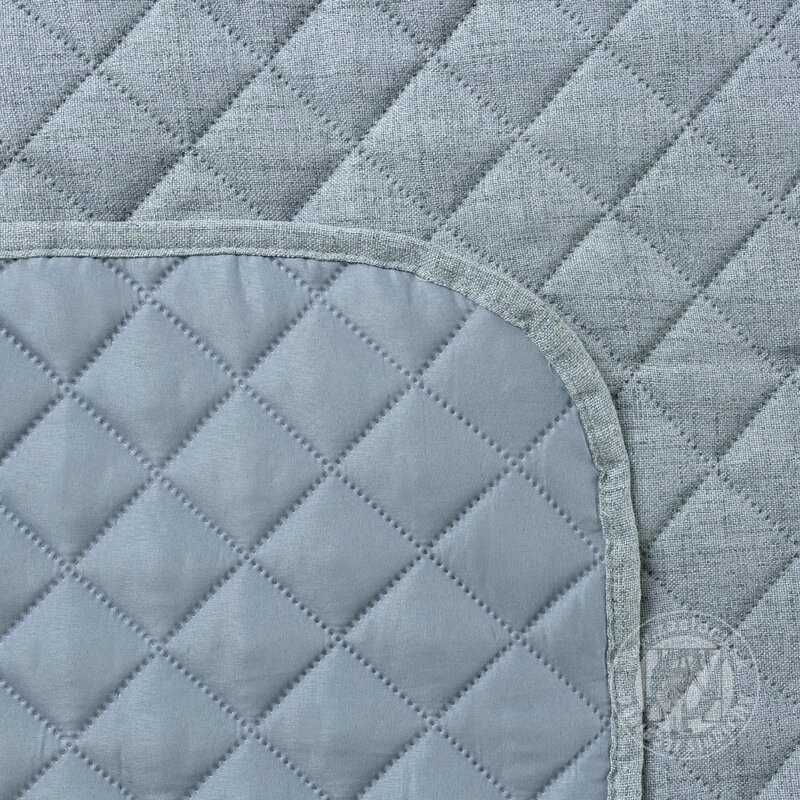 Prehoz na posteľ s ľanovou štruktúrou LEN1 220x240 cm svetlomodrý