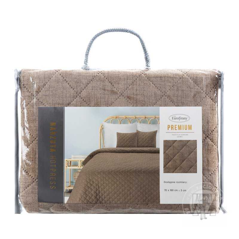 Prehoz na kreslo s ľanovou štruktúrou LEN1 70x160 cm tmavobéžový