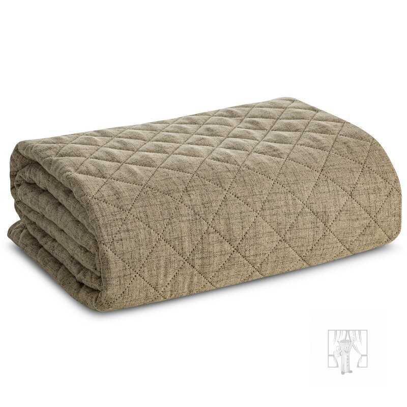 Prehoz na kreslo s ľanovou štruktúrou LEN1 70x160 cm tmavobéžový