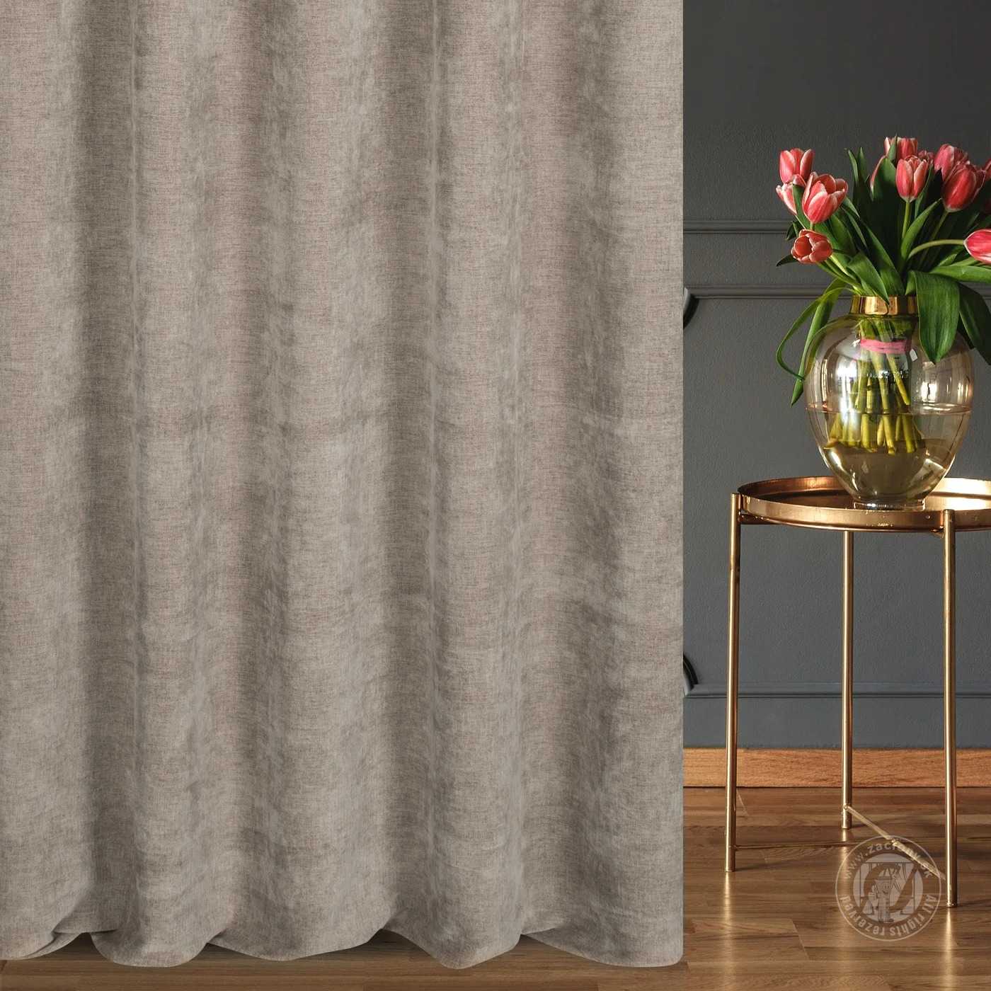 Šenilový záves NATALI béžový, 300cm