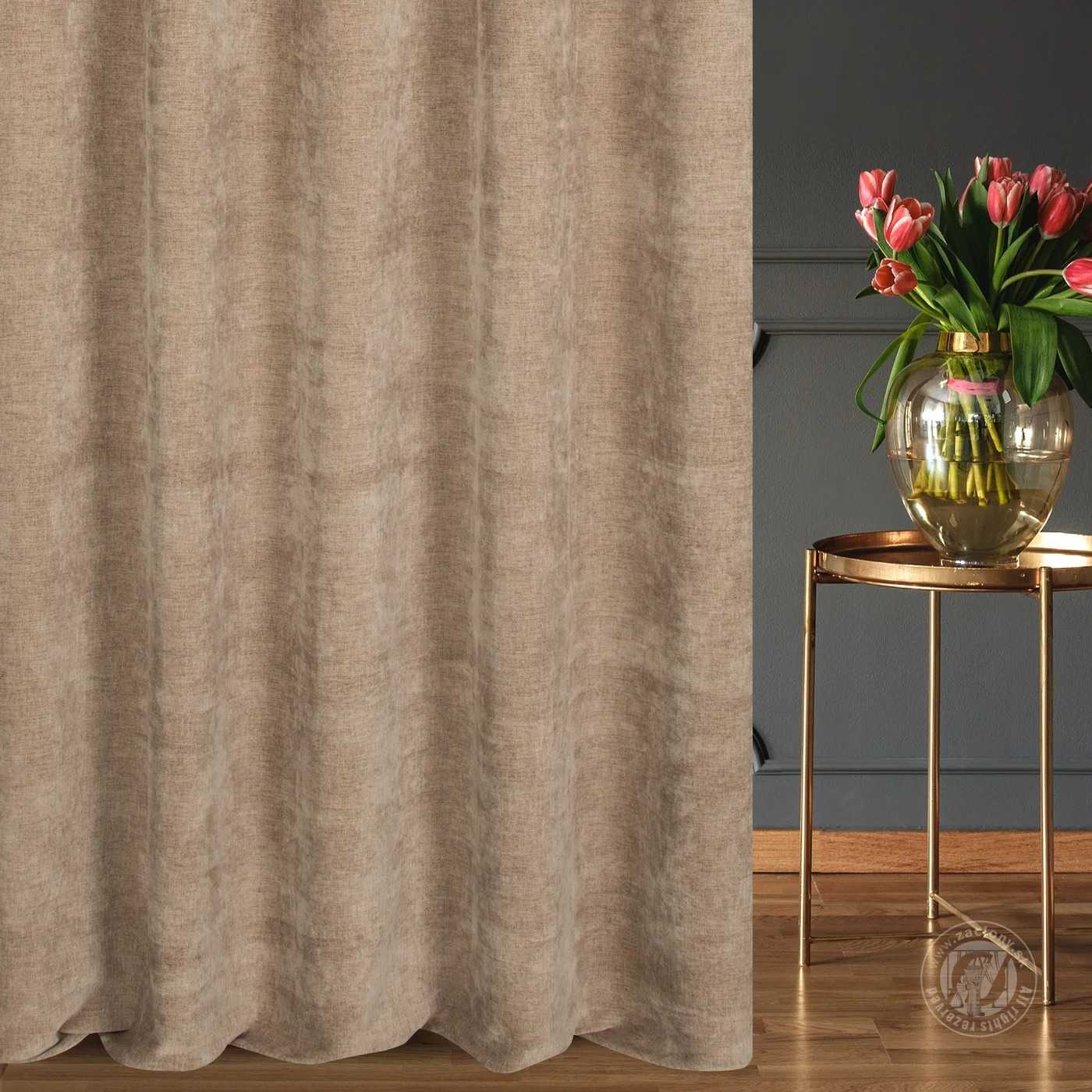 Šenilový záves NATALI 300 cm svetlohnedý