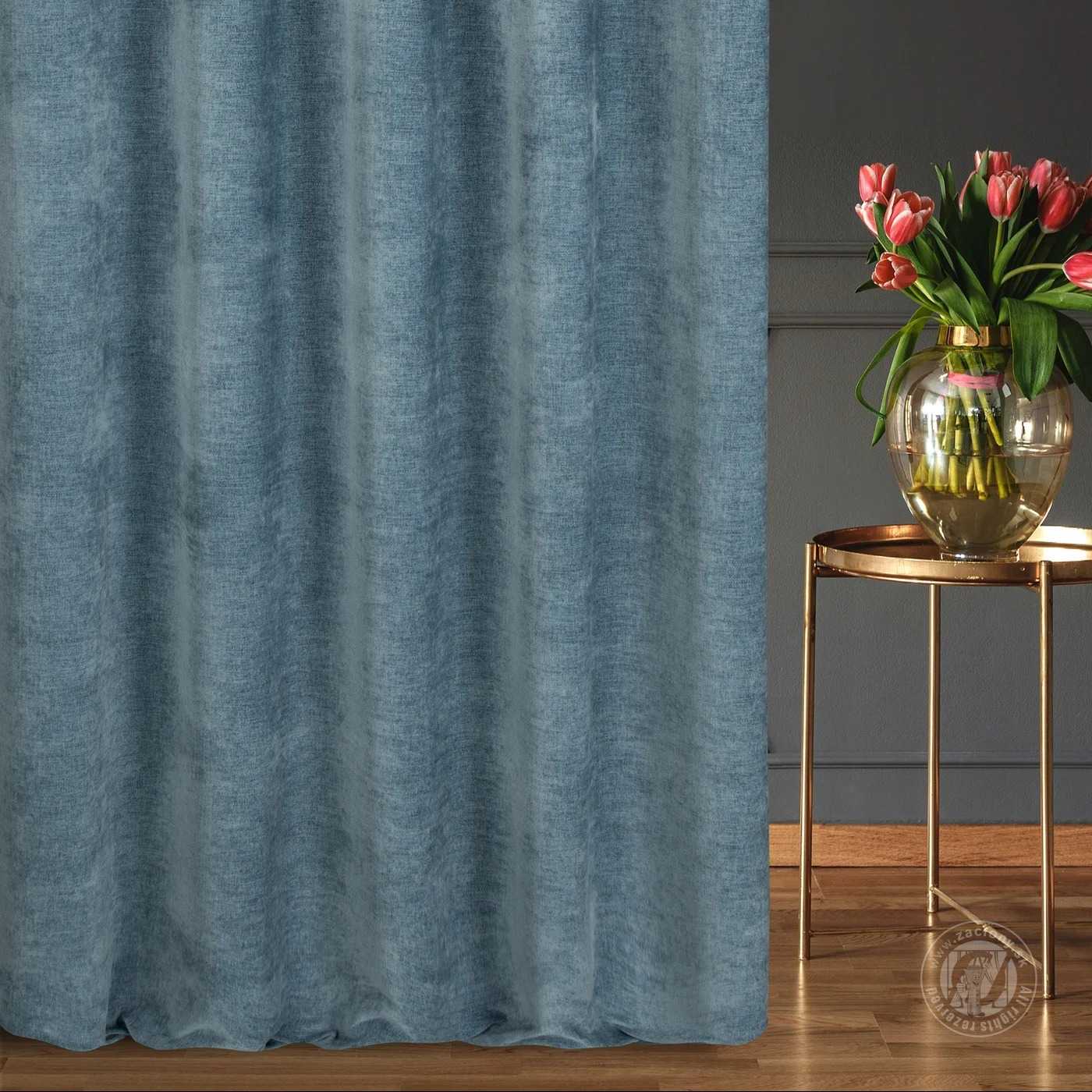 Šenilový záves NATALI 300 cm denimový