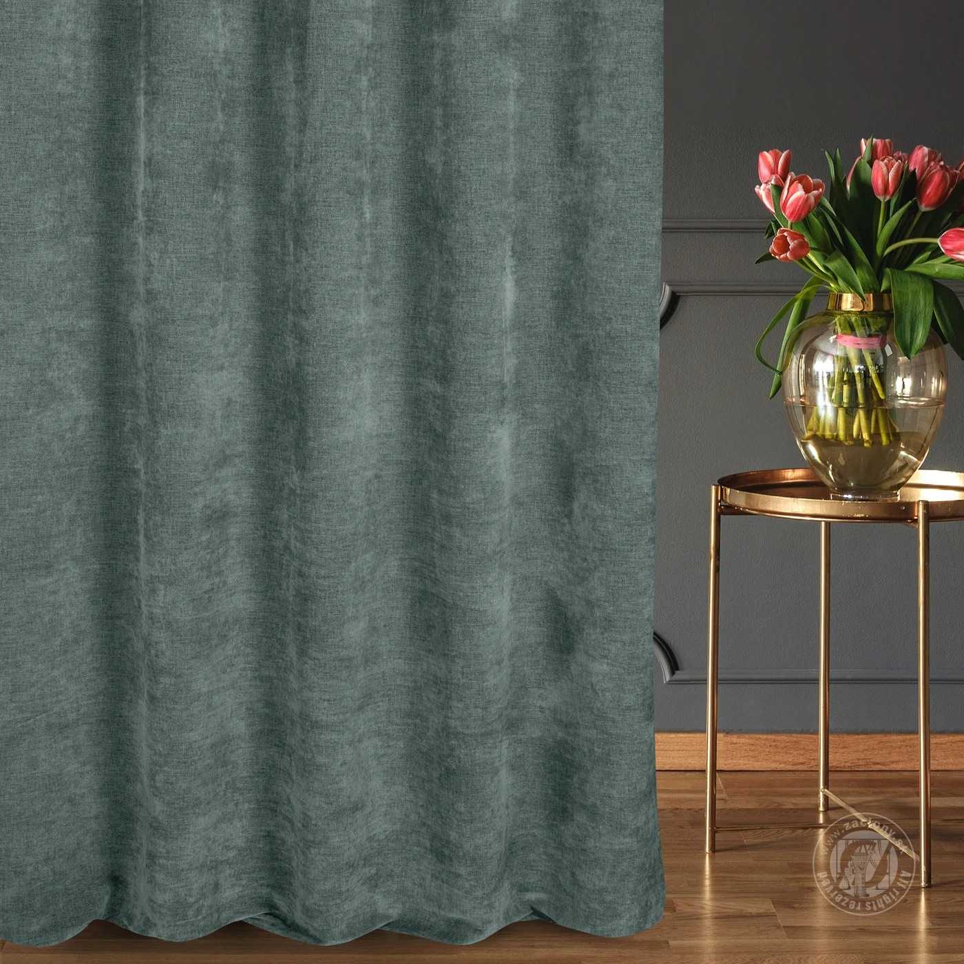 Šenilový záves NATALI 300 cm mätový