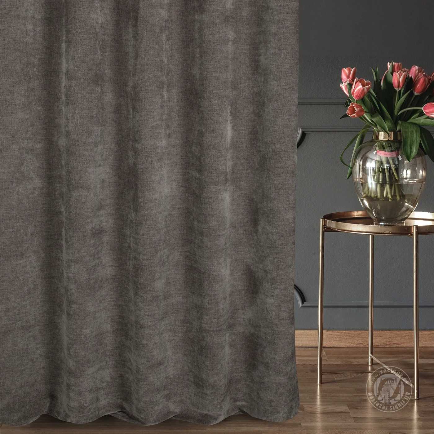 Šenilový záves NATALI 300 cm mokka