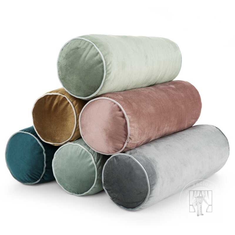 Vankúš valec GAJA5 s lemovaním 15x45 cm granátový