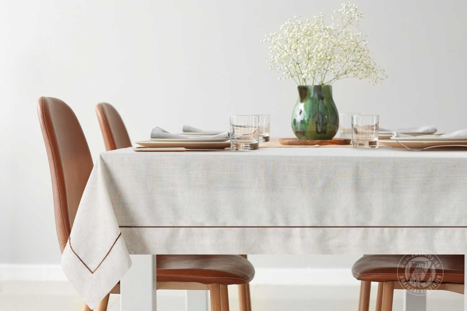 Obrus NATURA s prímesou ľanu 140x220cm