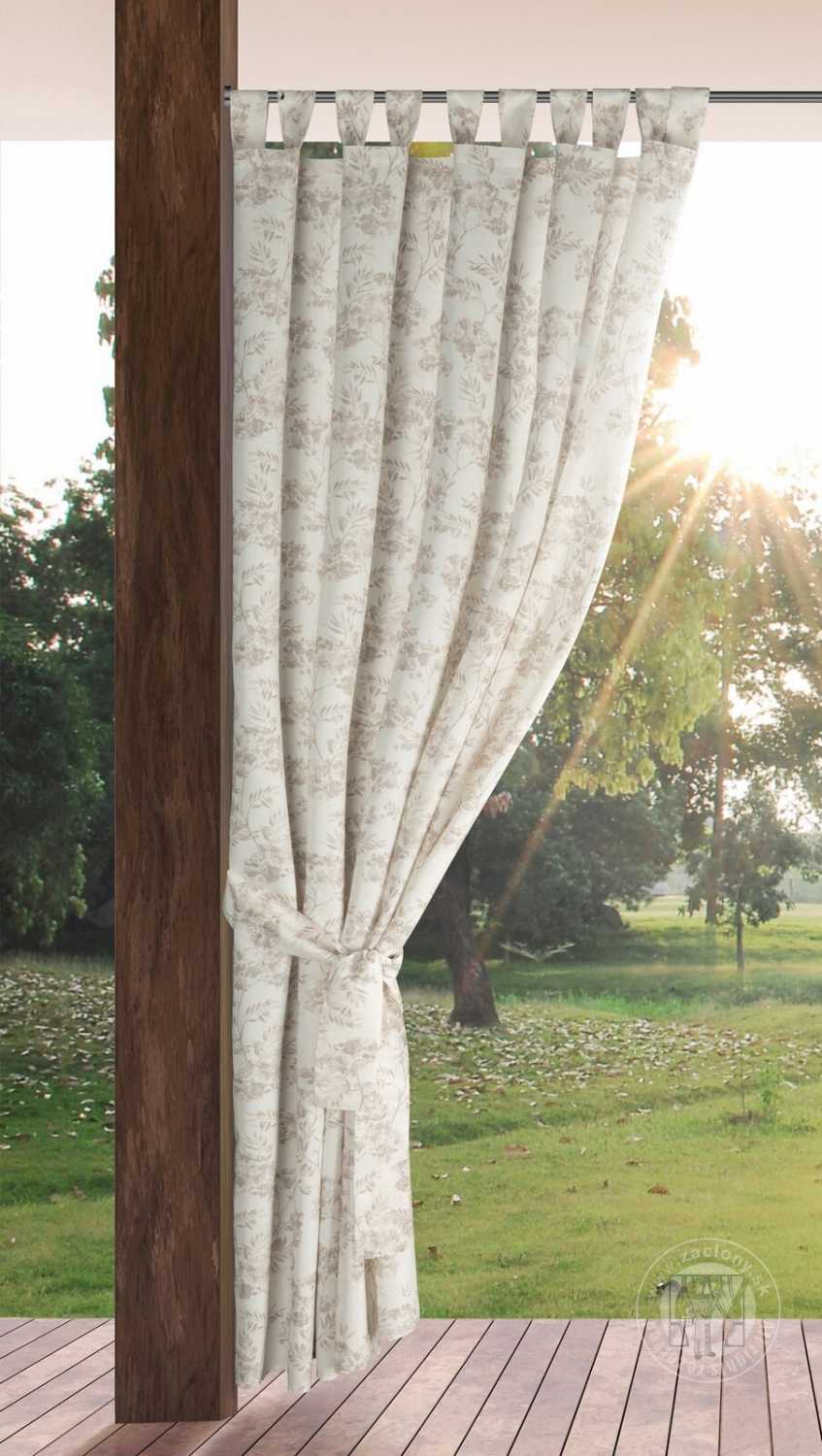 Záves na terasu GARDEN12 na pútkach 155x200 cm krémový