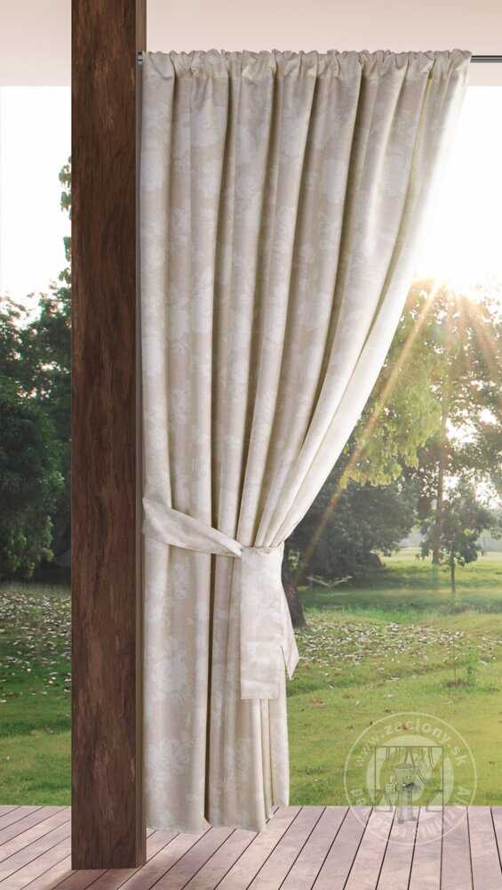 Záves na terasu GARDEN15 s tunelom 155x200 cm púdrový