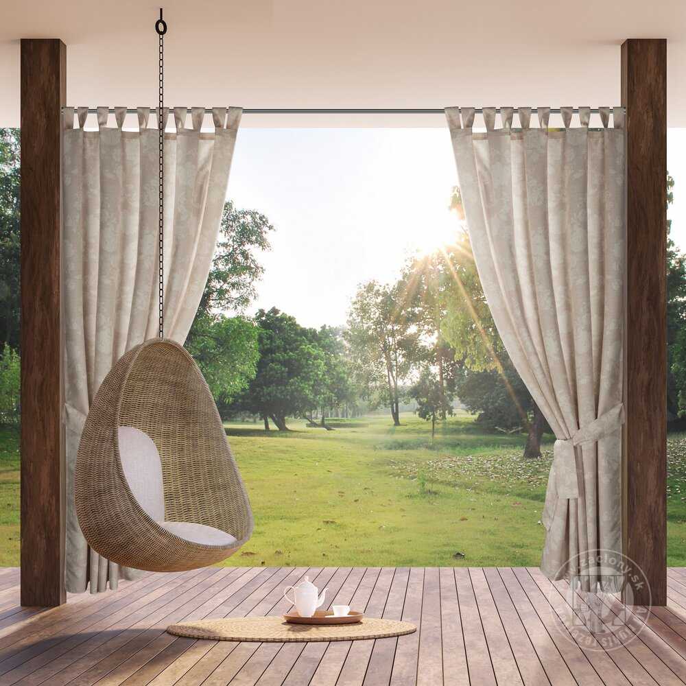 Záves na terasu GARDEN15 na pútkach 155x240 cm púdrový
