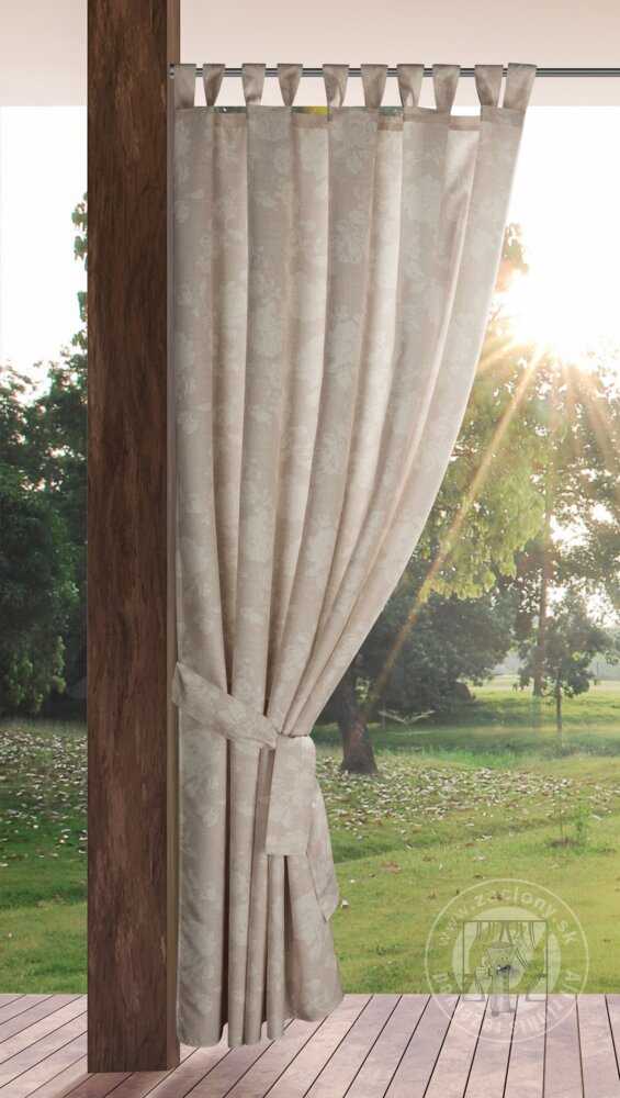 Záves na terasu GARDEN15 na pútkach 155x240 cm púdrový