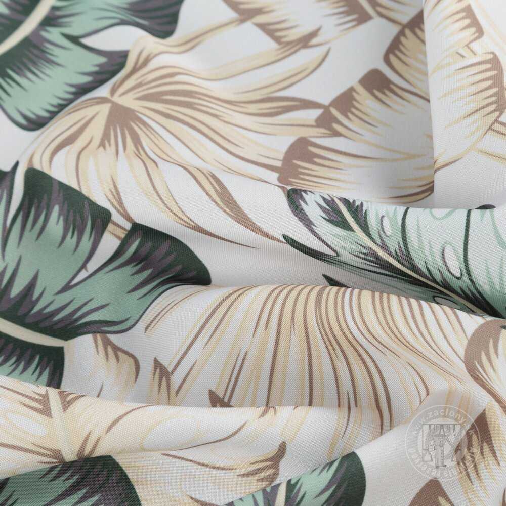 Záves na terasu GARDEN7 na pútkach 155x240 cm zelené listy