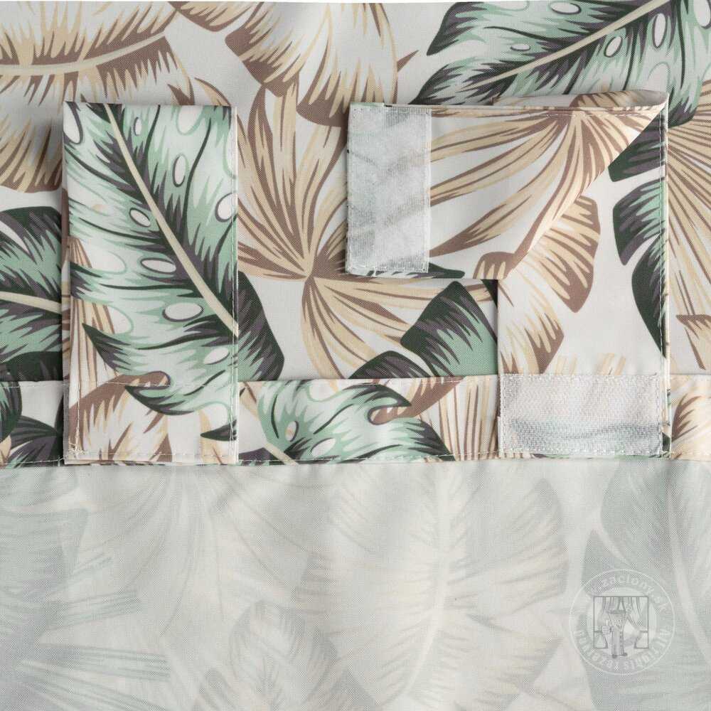 Záves na terasu GARDEN7 na pútkach 155x240 cm zelené listy
