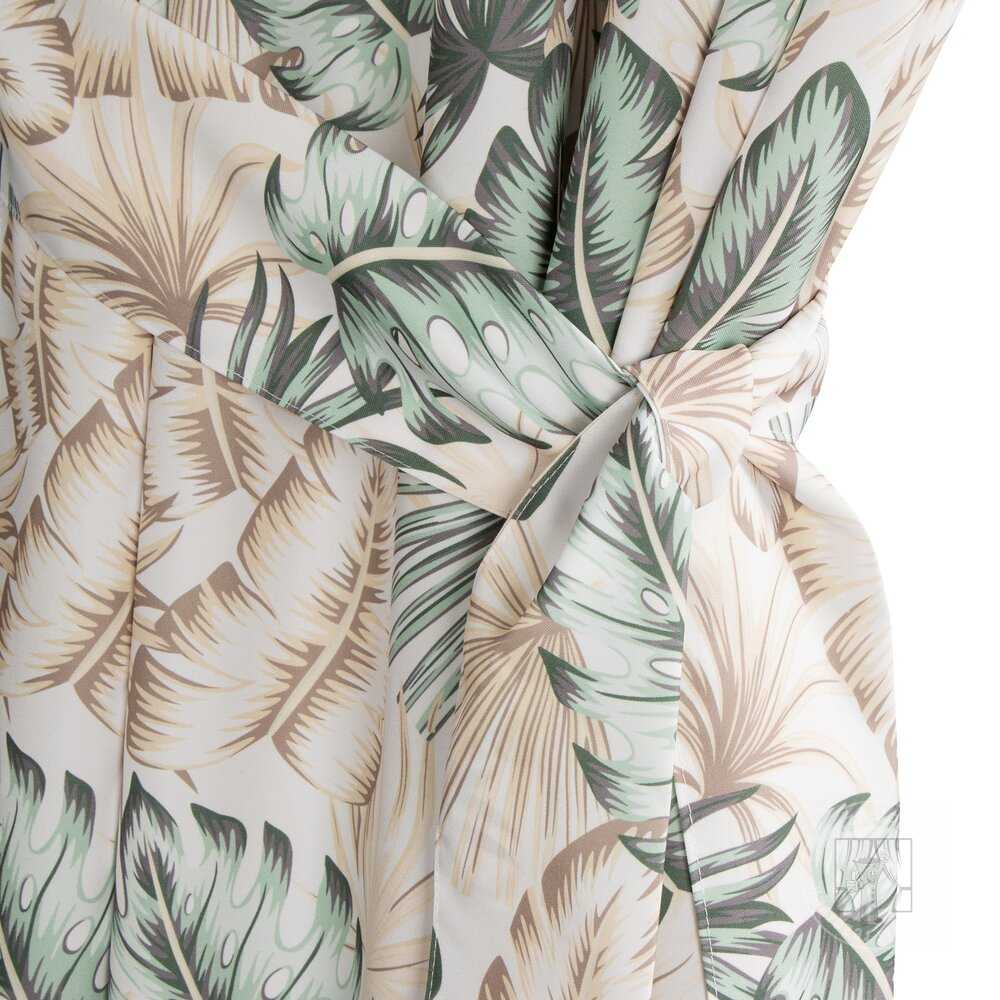 Záves na terasu GARDEN7 na pútkach 155x260 cm zelené listy