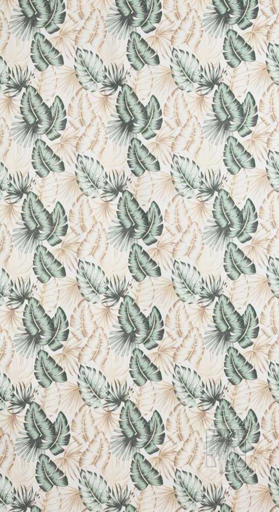 Záves na terasu GARDEN7 s tunelom 155x200 cm zelené listy