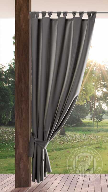 Záves na terasu GARDEN na pútkach 155x220 cm tmavosivý