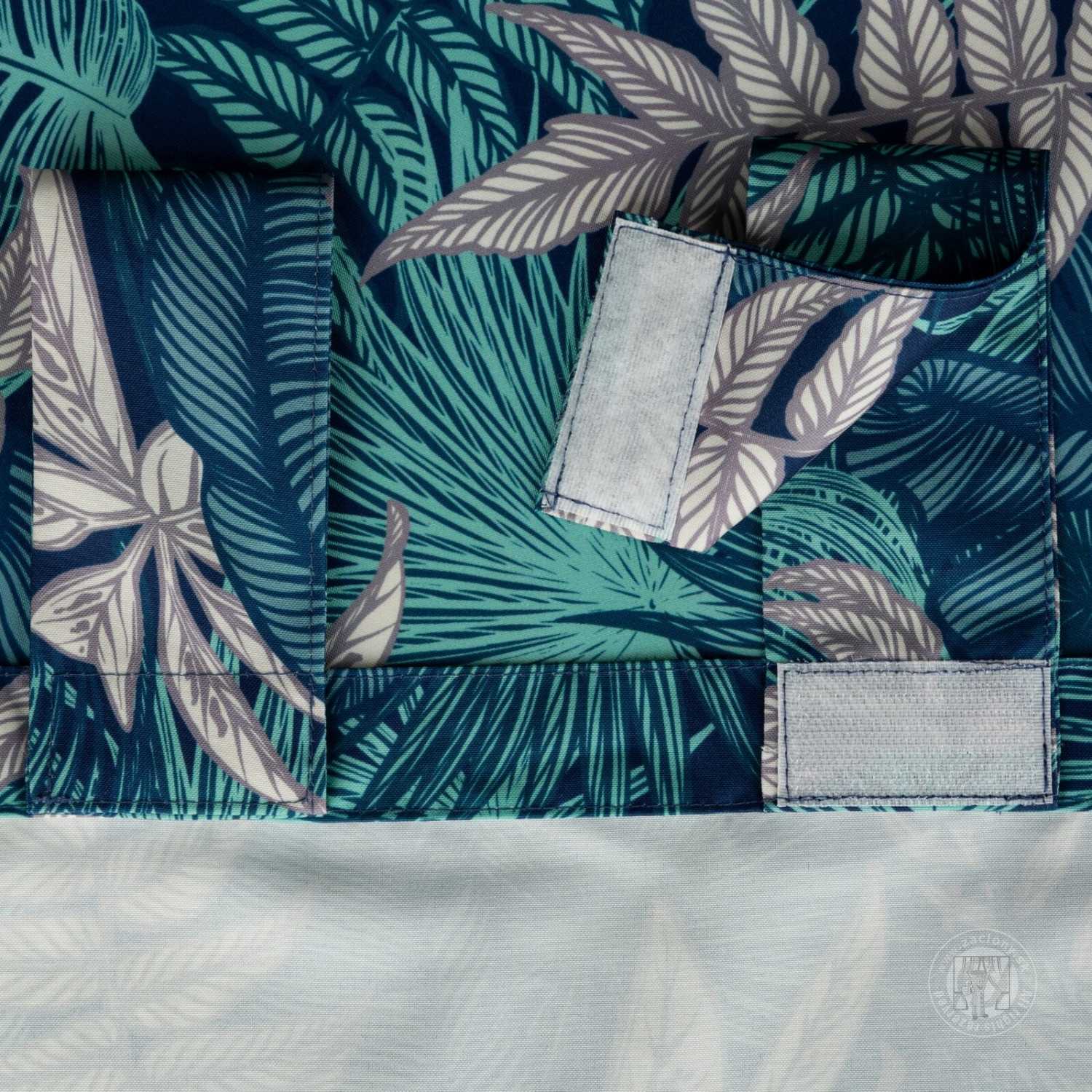 Záves na terasu GARDEN9 na pútkach 155x220 cm modré listy