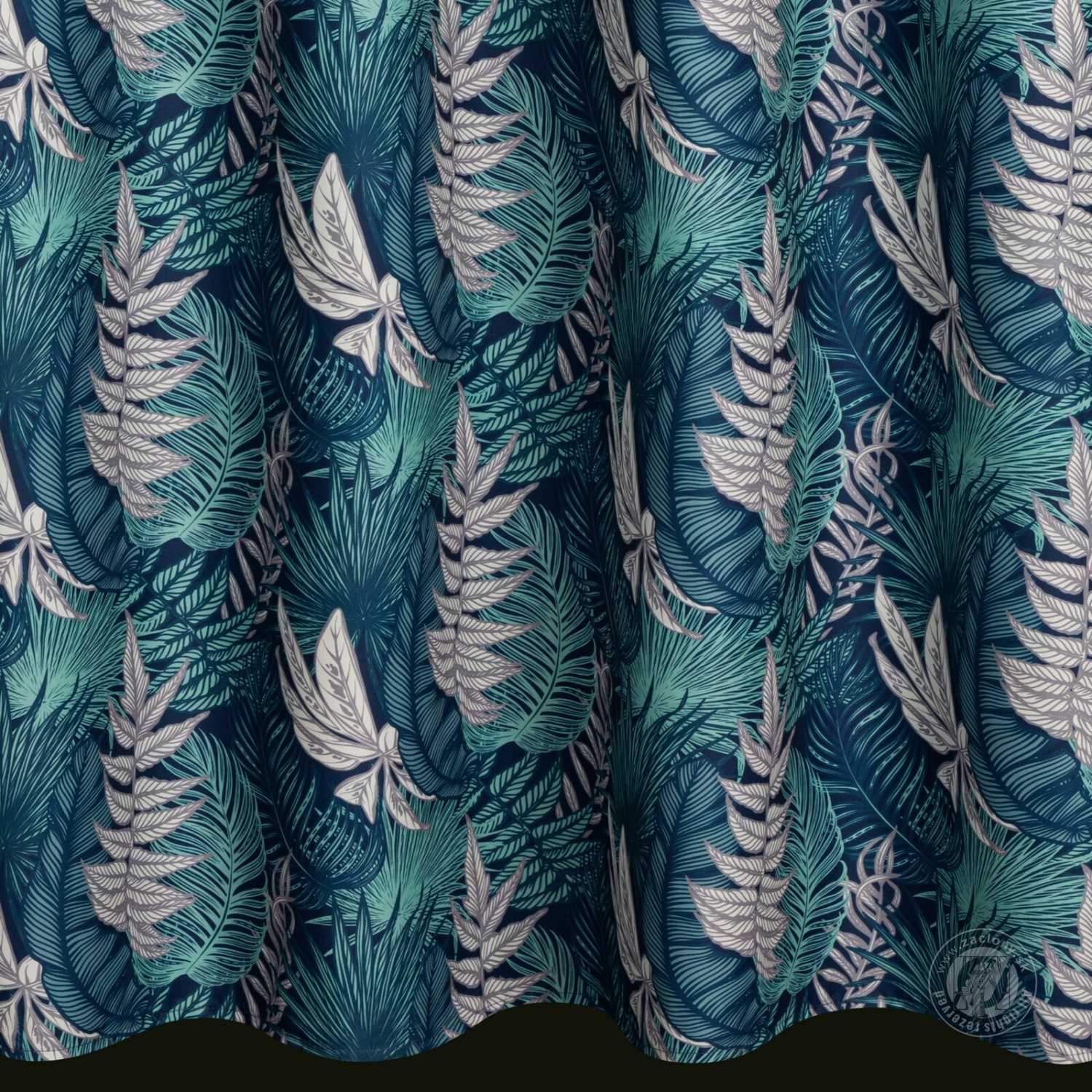 Záves na terasu GARDEN9 na pútkach 155x220 cm modré listy