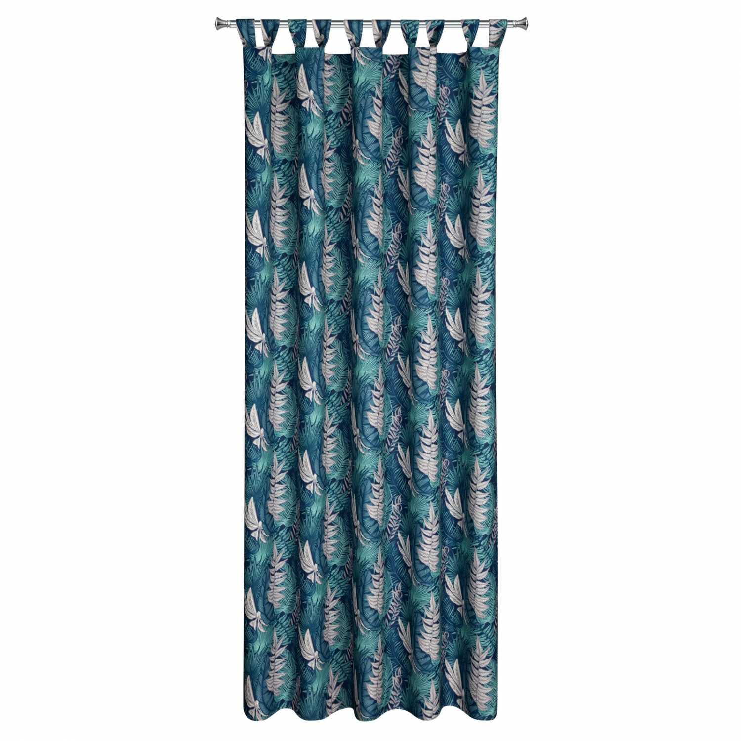 Záves na terasu GARDEN9 na pútkach 155x240 cm modré listy