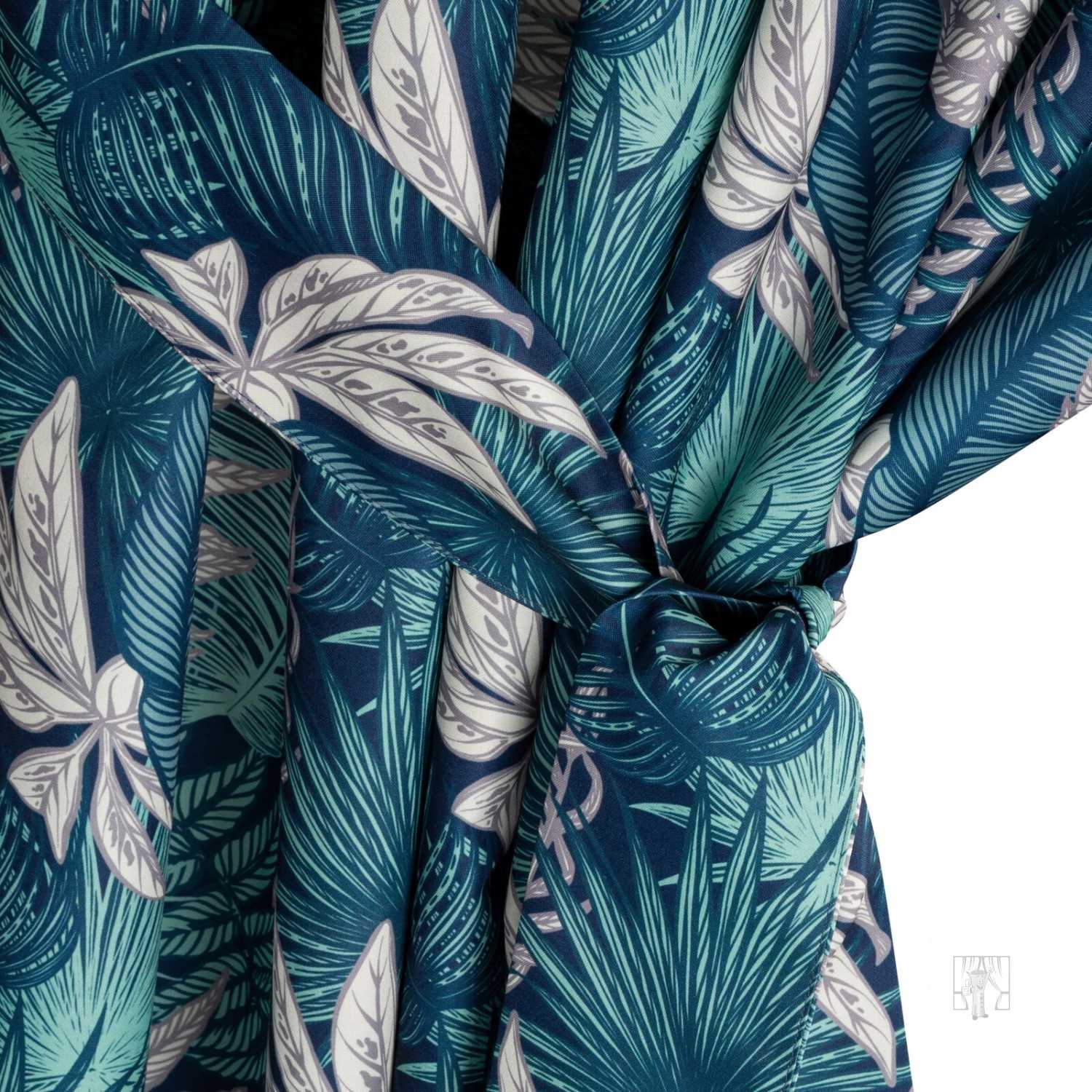 Záves na terasu GARDEN9 na pútkach 155x260 cm modré listy