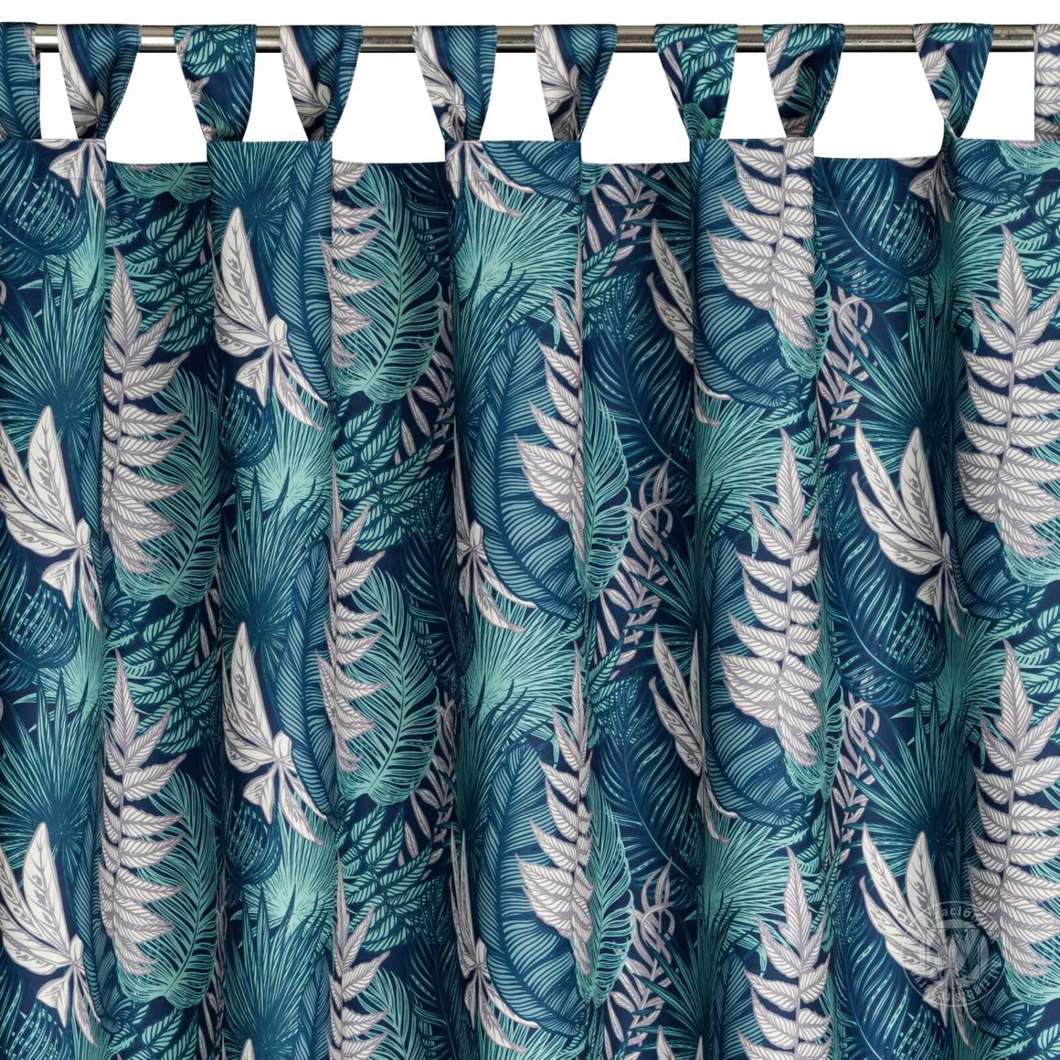 Záves na terasu GARDEN9 na pútkach 155x260 cm modré listy