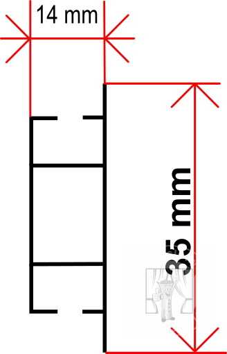 Hliníková garniža LUXOR Biela so štipcami - Dvojitá