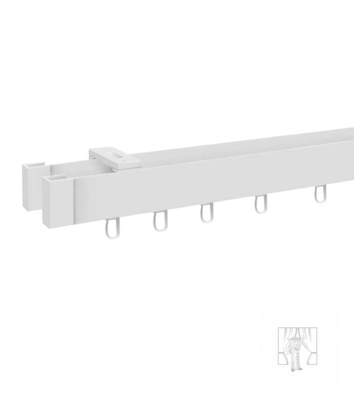 Hliníková garniža LUXOR Biela s háčikmi - Dvojitá