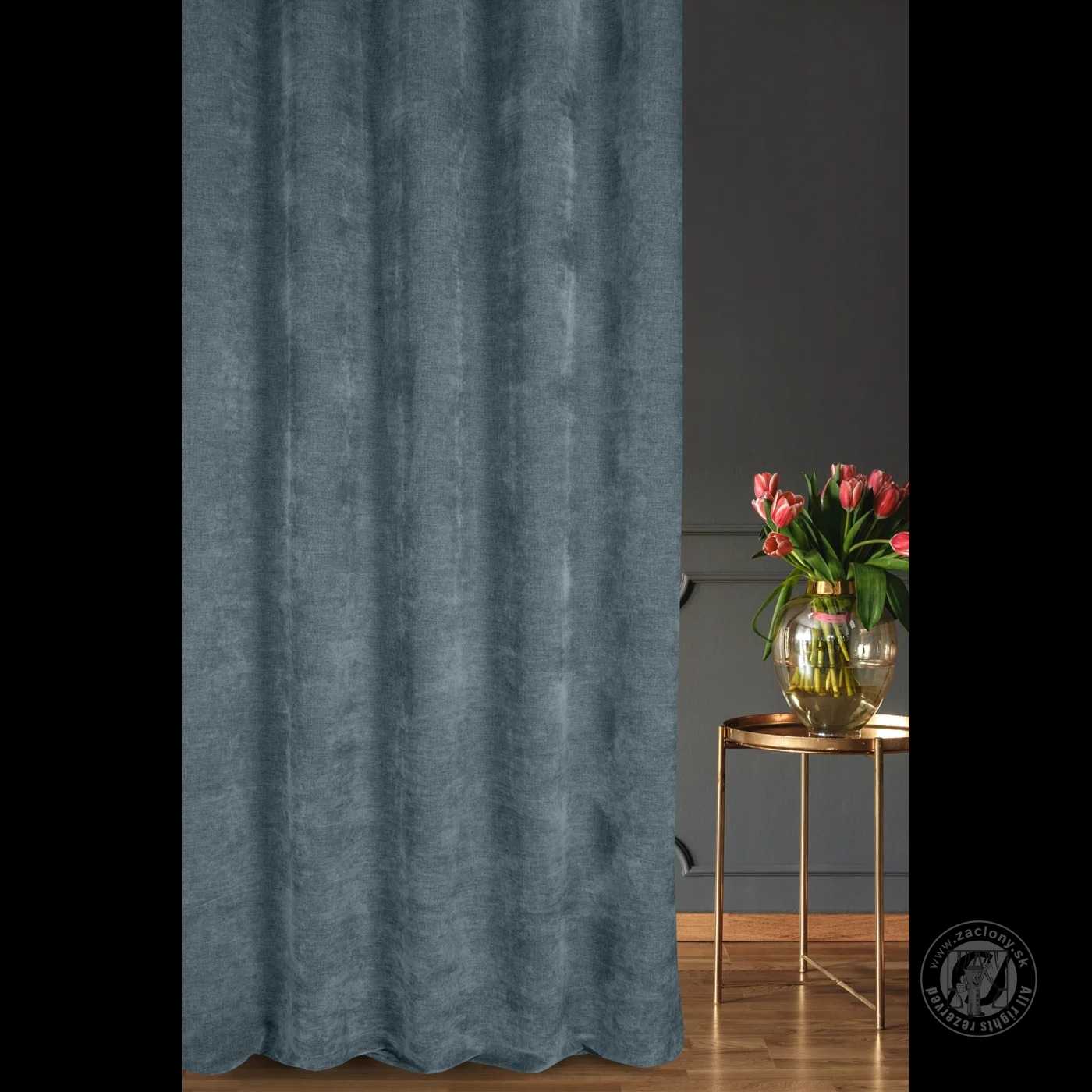 Šenilový záves NATALI 300 cm modrý