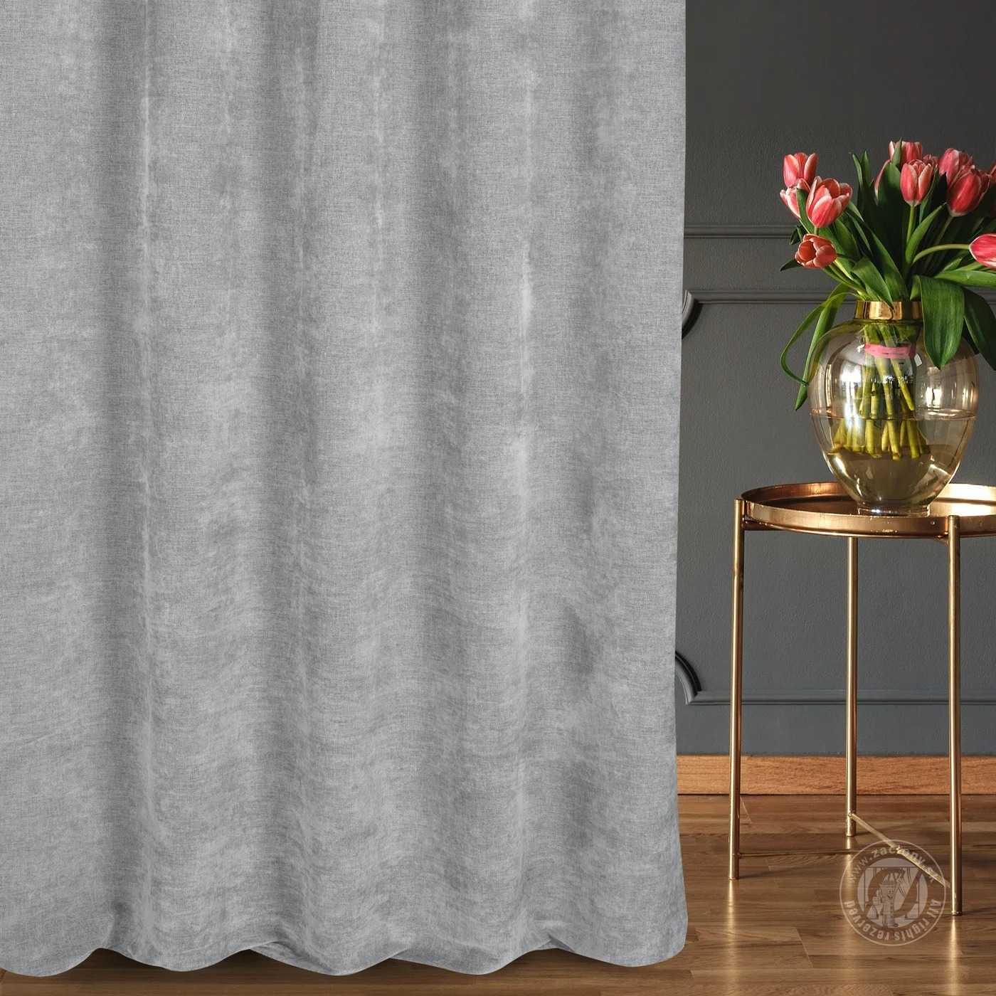 Šenilový záves NATALI 300 cm sivý