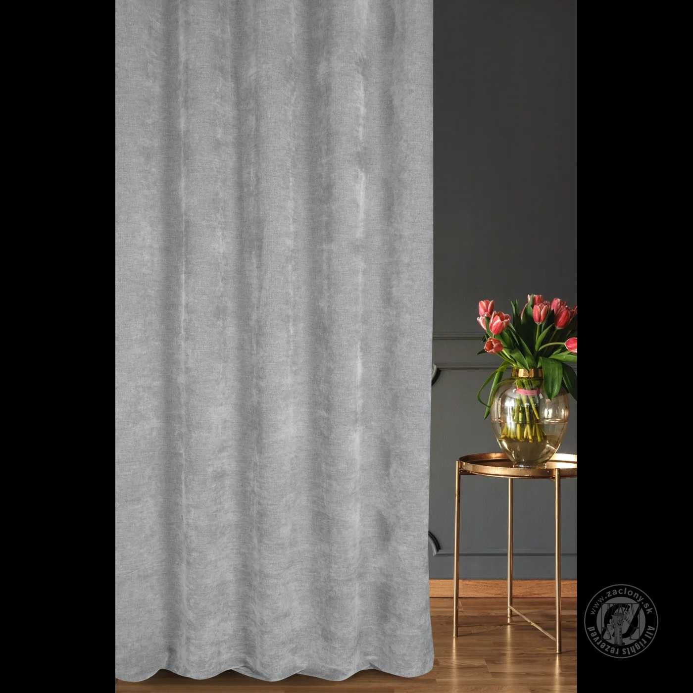 Šenilový záves NATALI 300 cm sivý