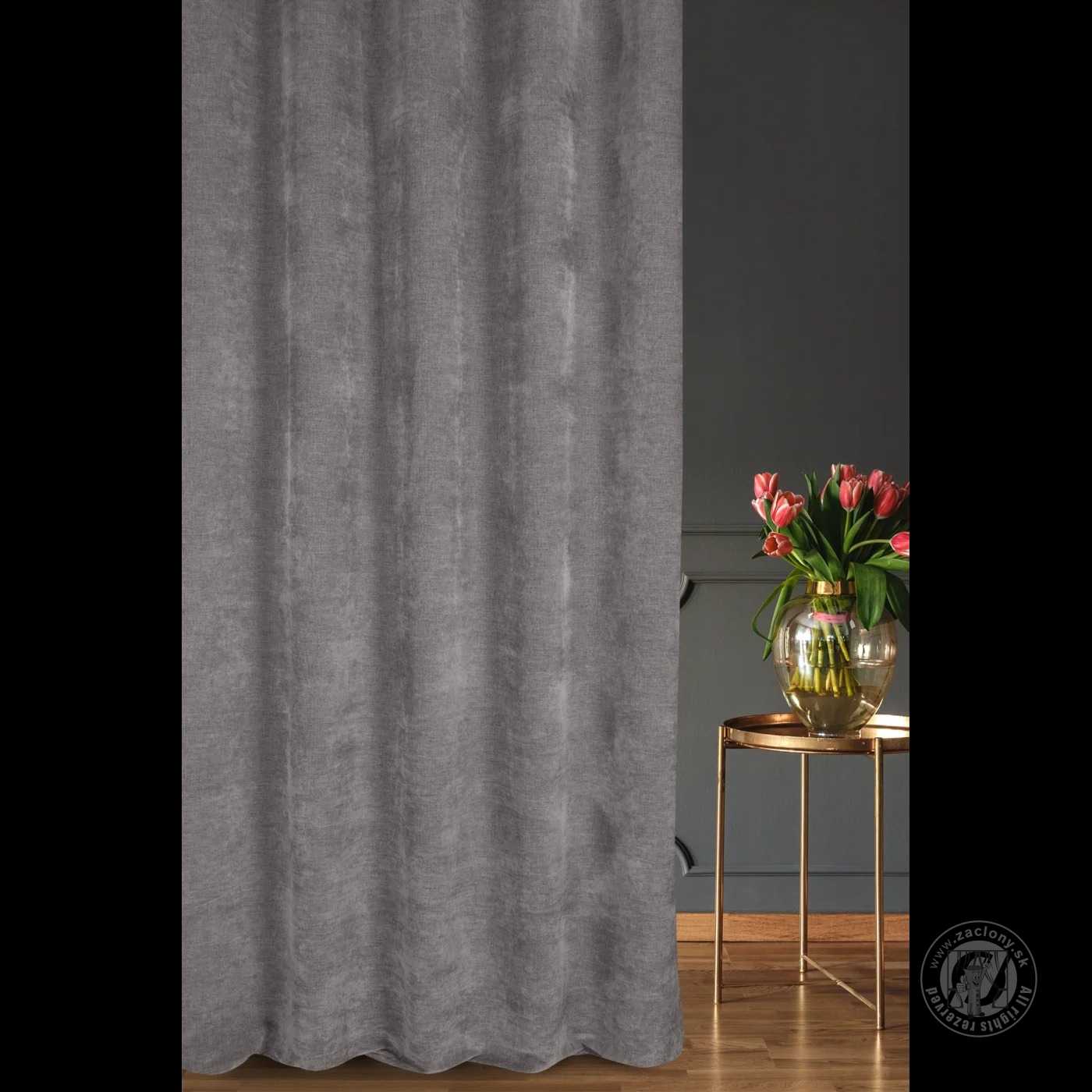 Šenilový záves NATALI 300 cm oceľový