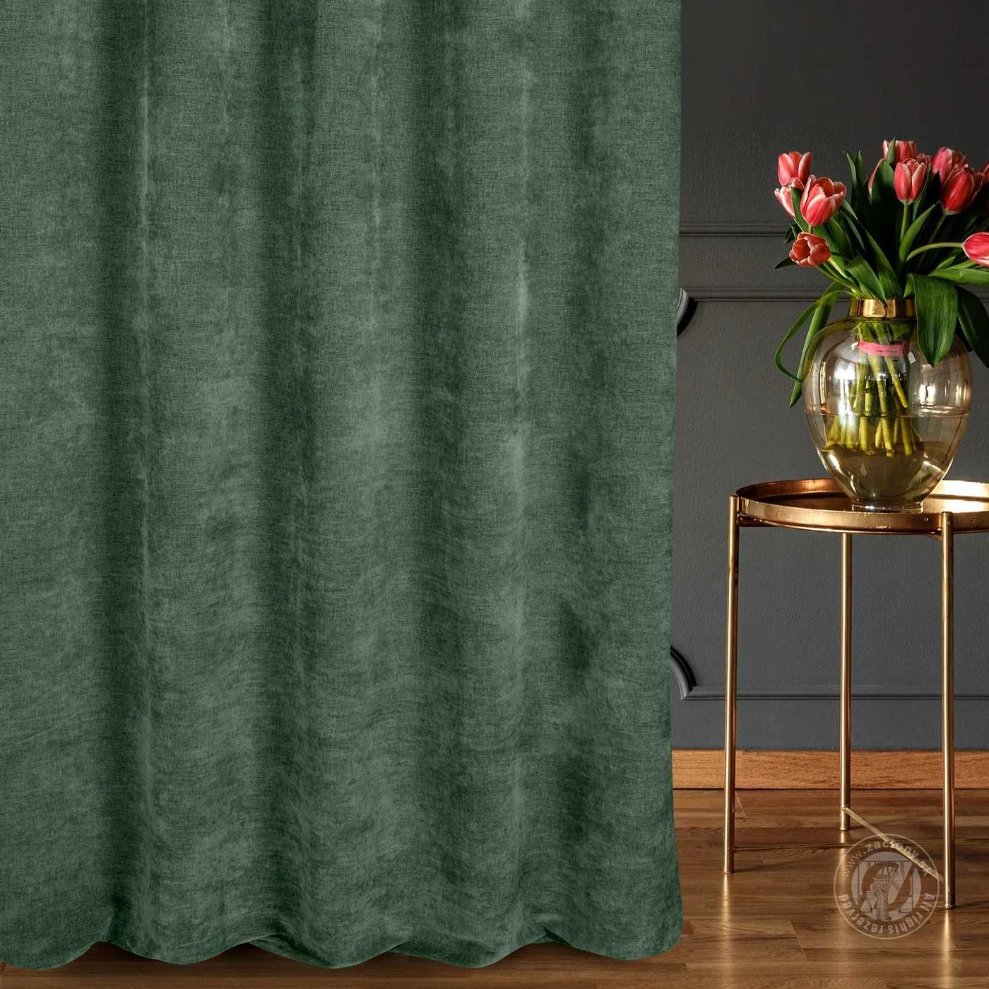 Šenilový záves NATALI 300 cm zelený