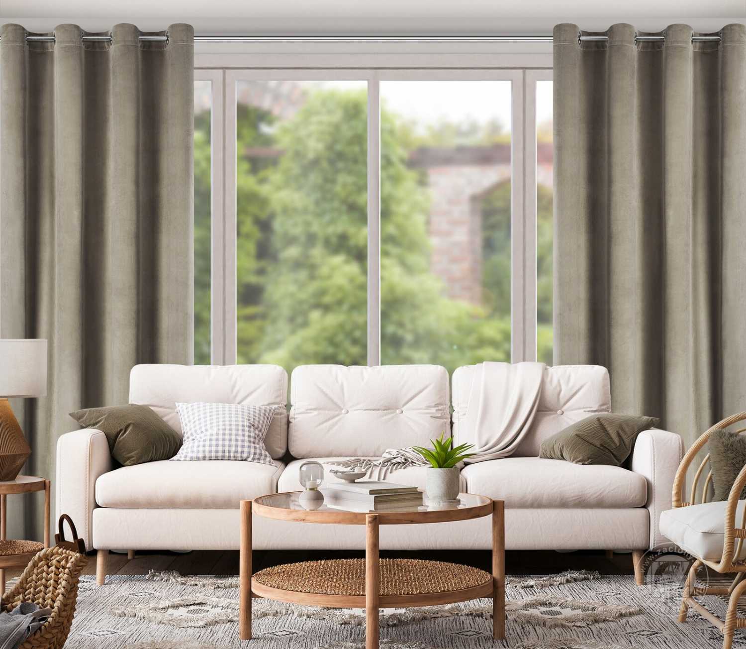 Záves ROSA na krúžkoch hnedý 140x250cm