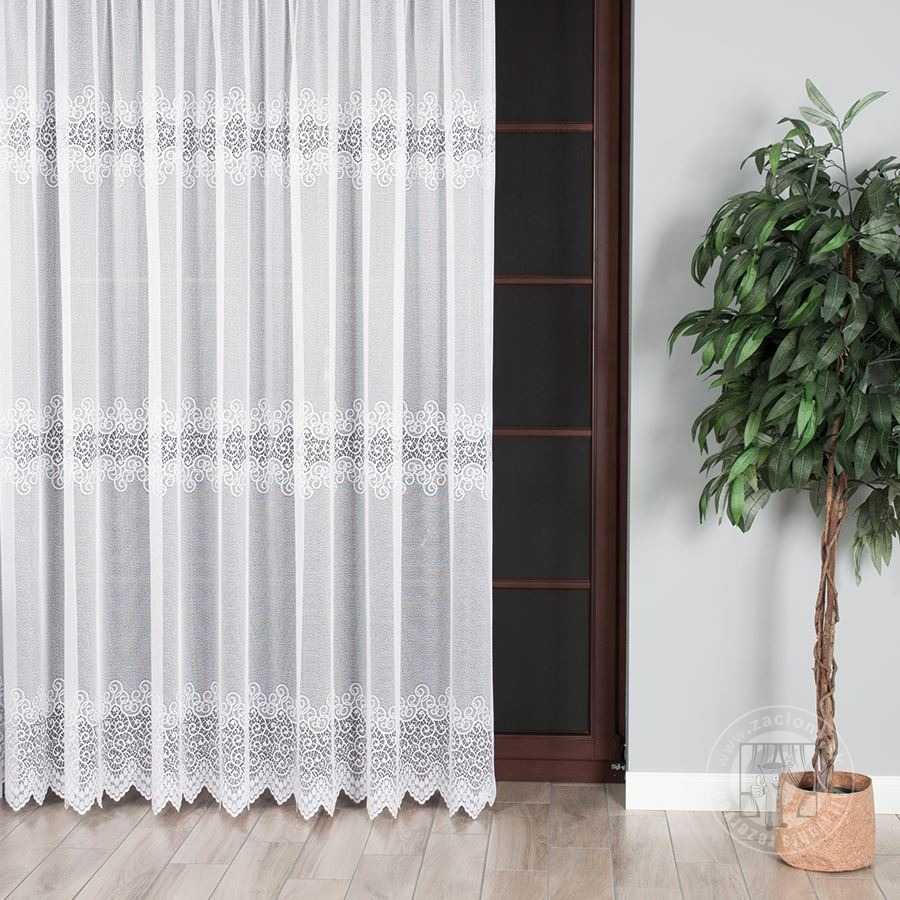 Žakarová záclona metráž VIOLETTA 001539/001 biela, 250cm