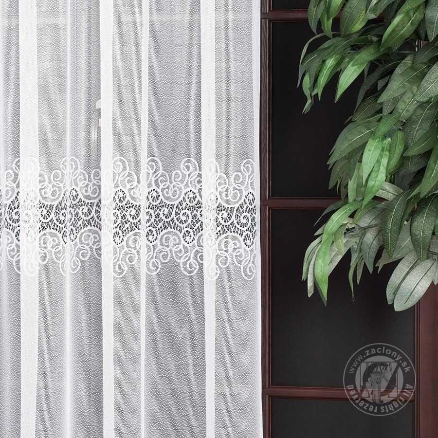 Žakarová záclona metráž VIOLETTA 001539/001 biela, 250cm