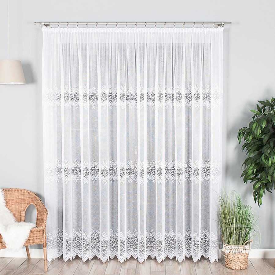 Žakarová záclona metráž VIOLETTA 001539/001 biela, 250cm