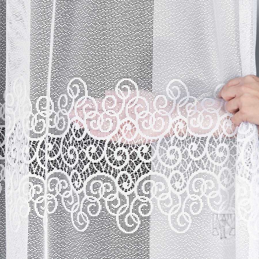 Žakarová záclona metráž VIOLETTA 001539/001 biela, 250cm