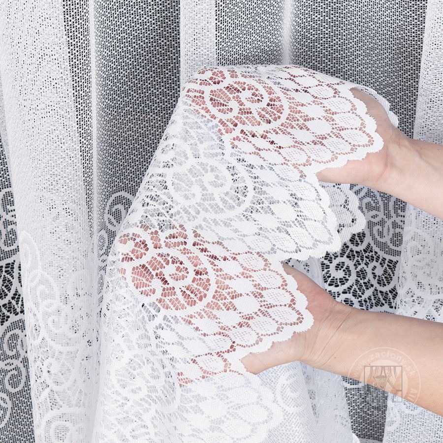 Žakarová záclona metráž VIOLETTA 001539/001 biela, 250cm