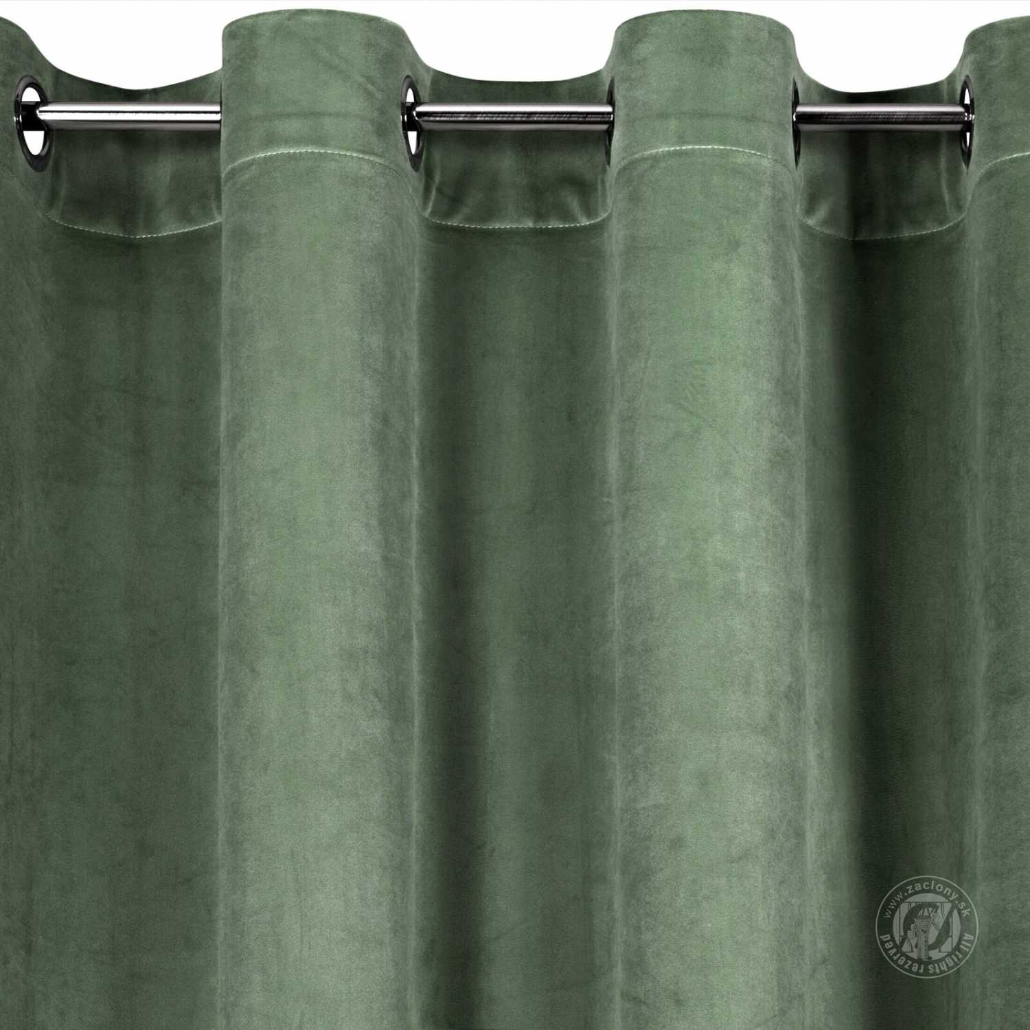 Záves ROSA na krúžkoch tmavý mätový 140x250 cm