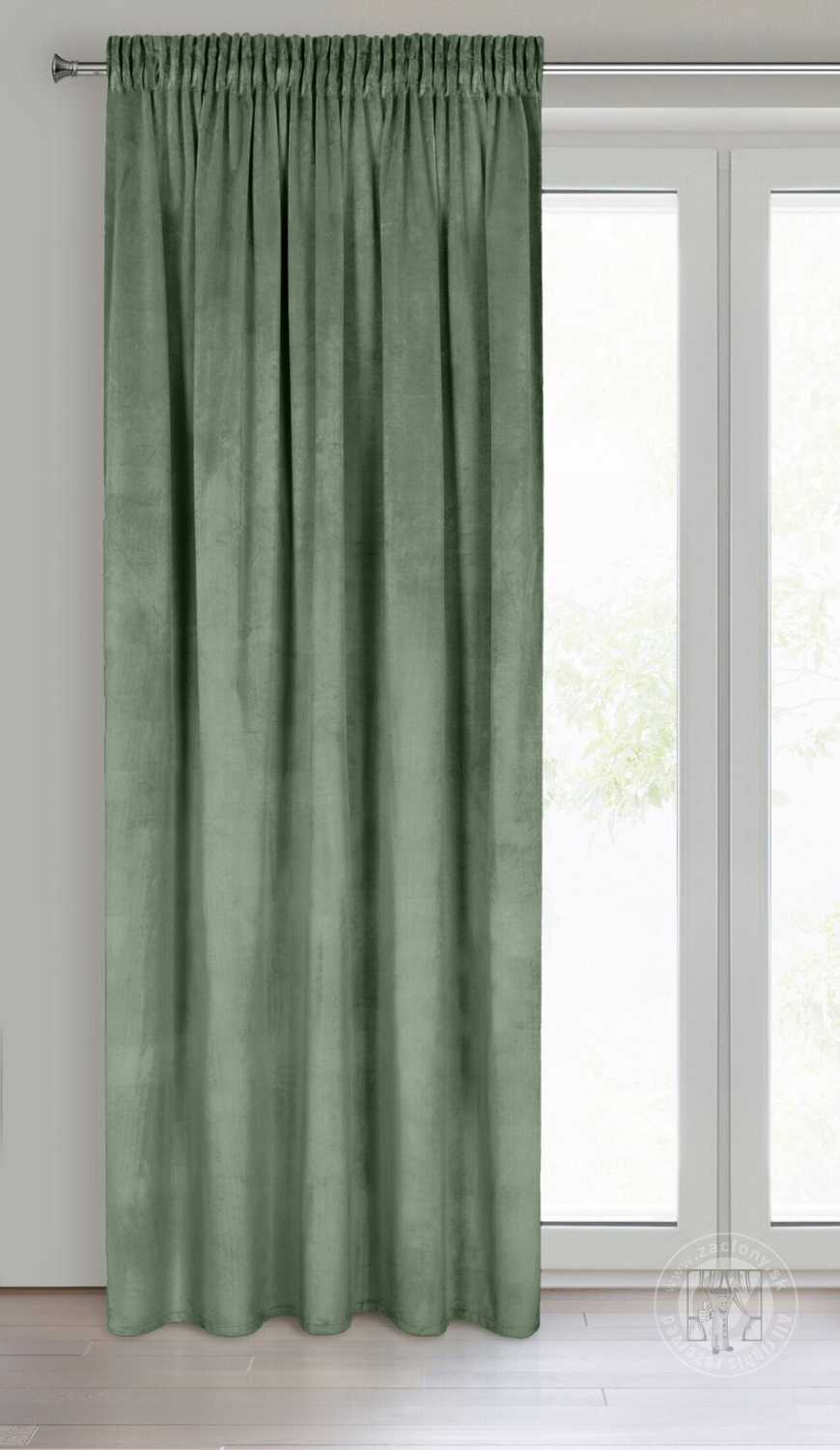 Záves ROSA na páske tmavý mätový 140x270cm