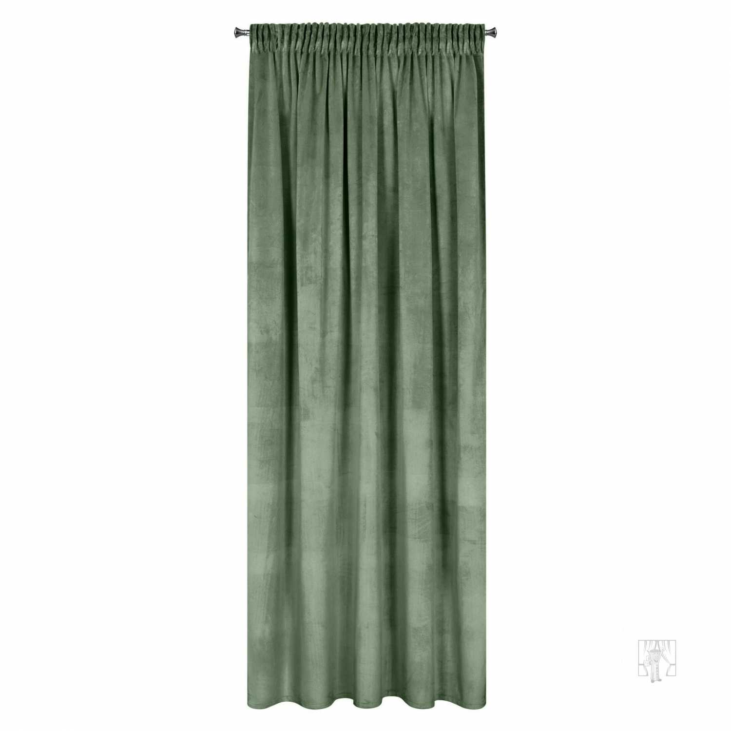 Záves ROSA na páske tmavý mätový 140x270cm