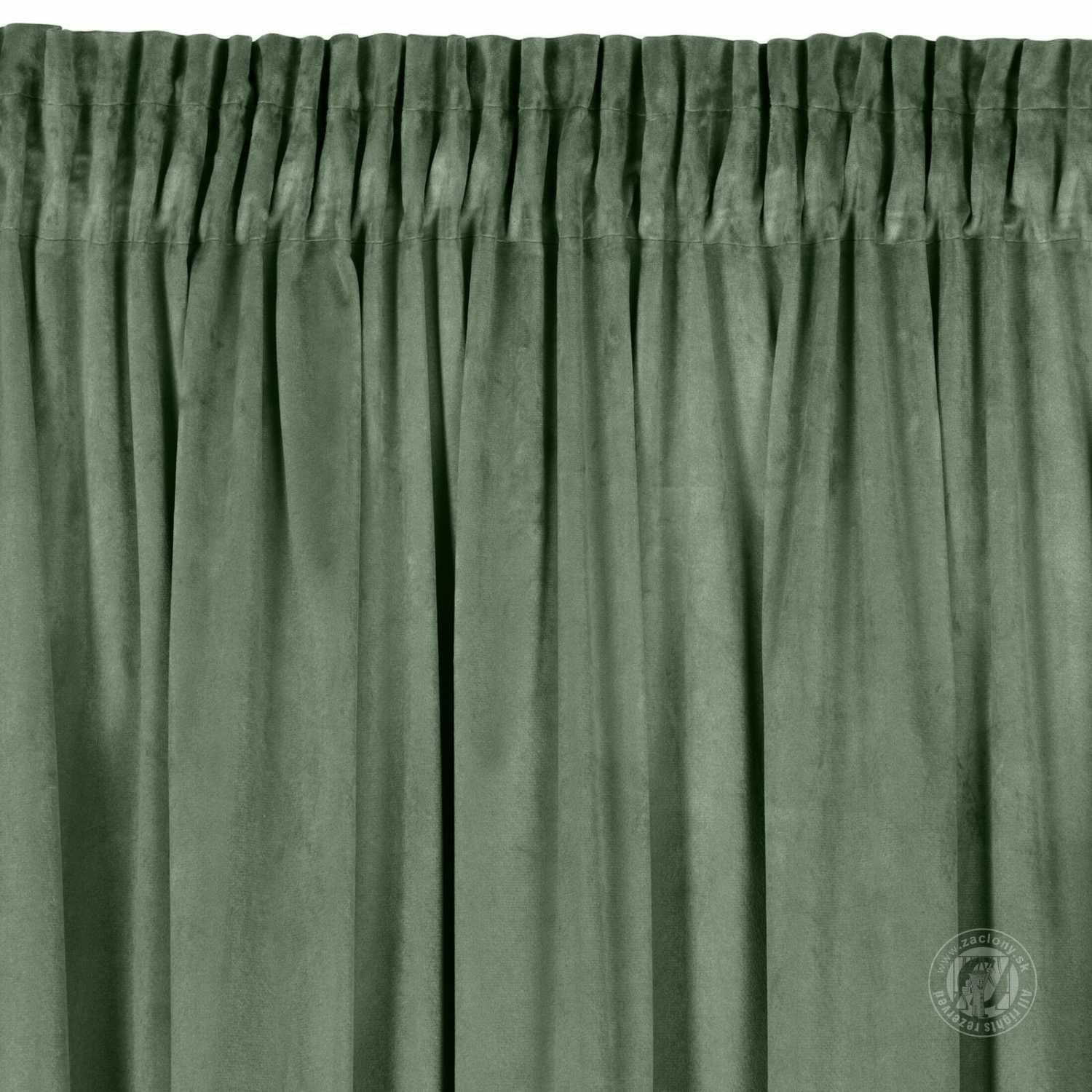 Záves ROSA na páske tmavý mätový 140x270cm