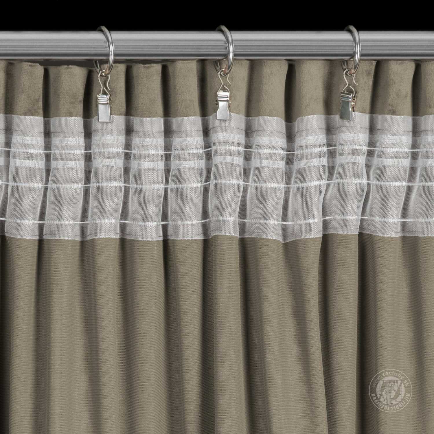 Záves ROSA na páske hnedý 140x270cm