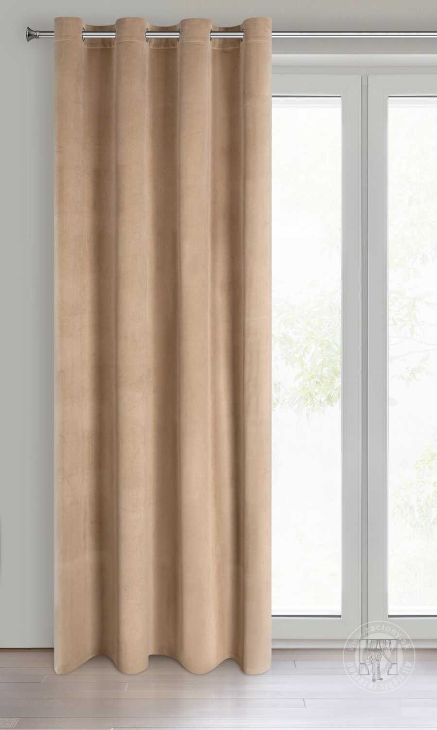 Záves MELANIE na krúžkoch tmavobéžový 140x250 cm