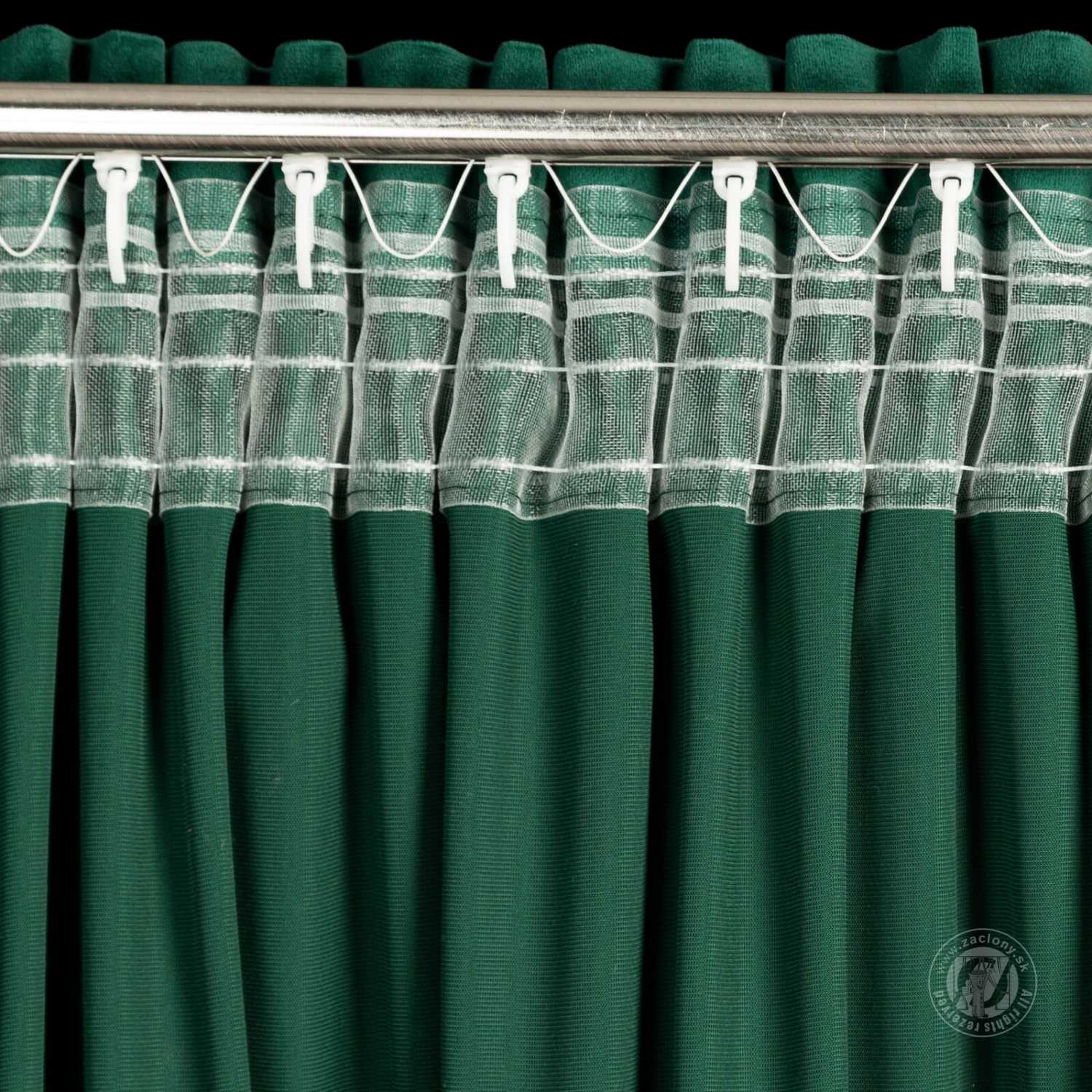 Záves MELANIE na páske fľaškovo zelený 140x270 cm