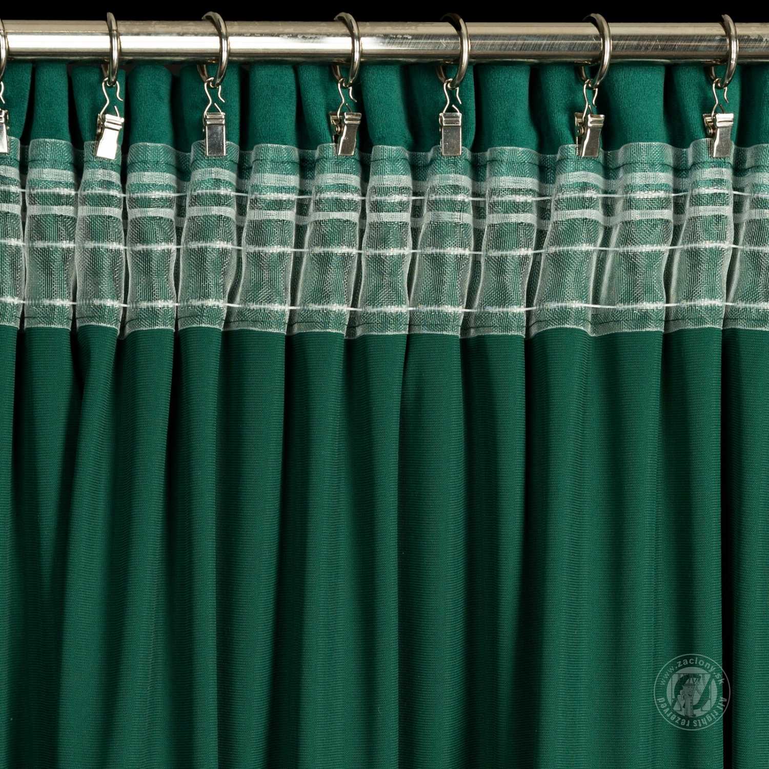 Záves MELANIE na páske fľaškovo zelený 140x270 cm