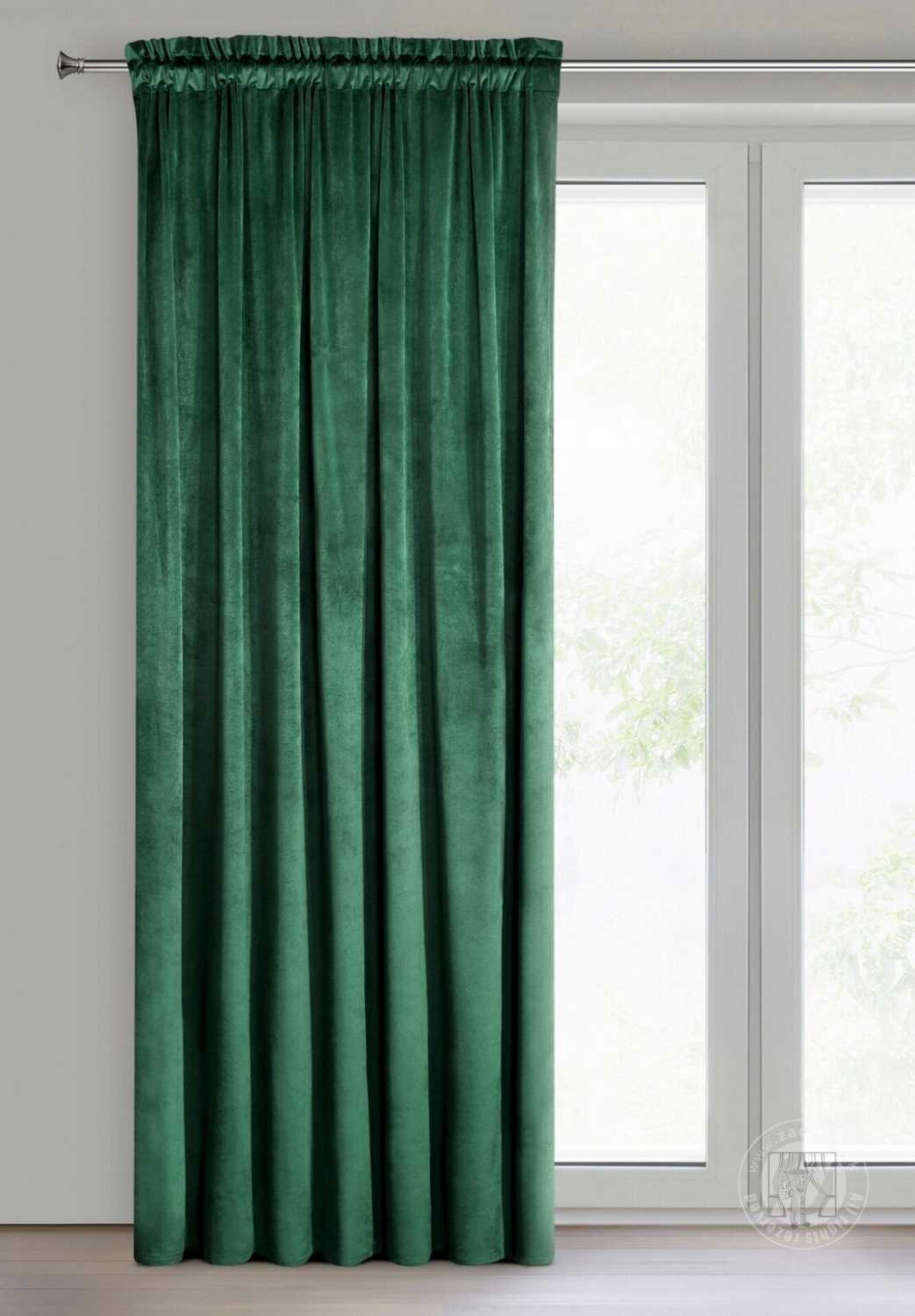 Záves MELANIE na páske fľaškovo zelený 140x270 cm