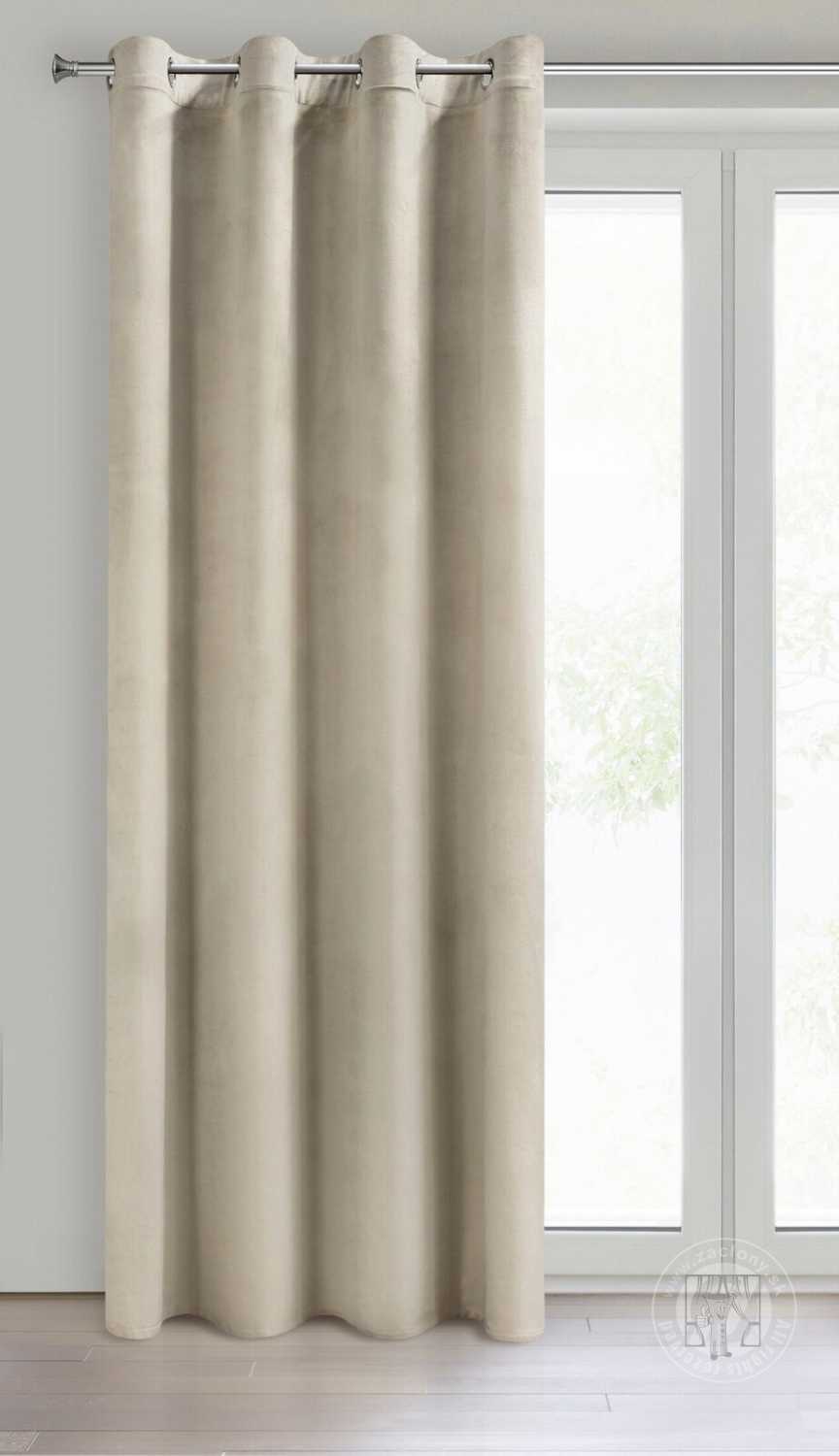 Záves MELANIE na krúžkoch svetlobéžový 140x250 cm