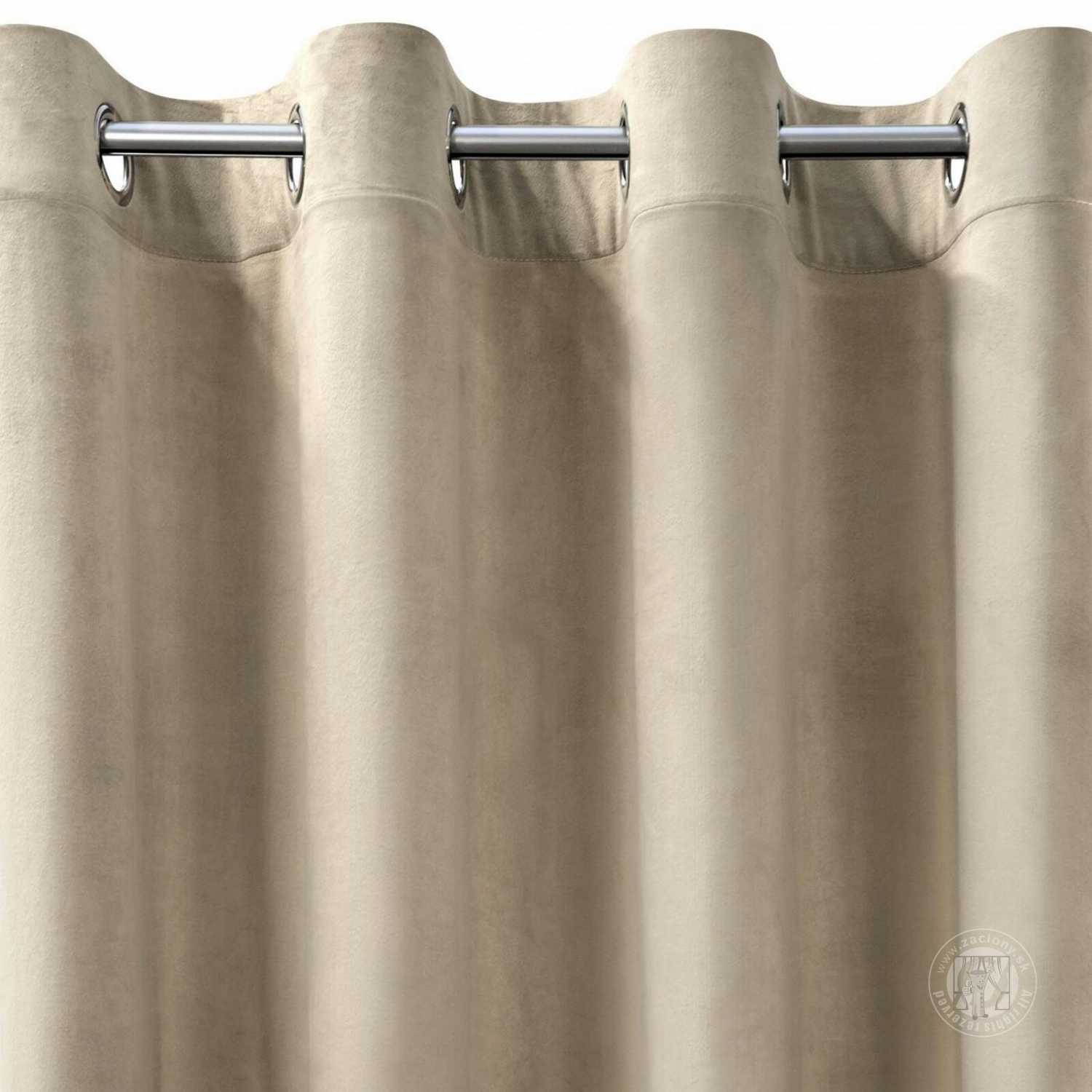 Záves MELANIE na krúžkoch svetlobéžový 140x250 cm